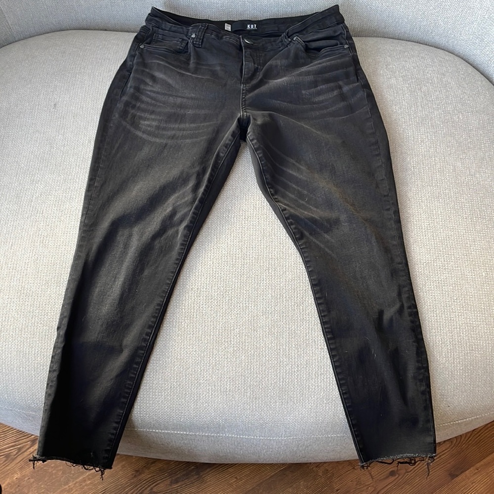 Black High Rise Ankle Skinny Kut Jeans